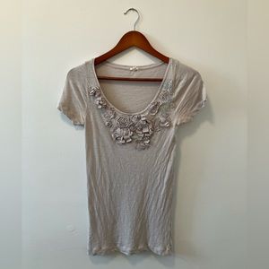 J.Crew Floral Embellished Tee